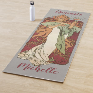 Tapete De Yoga Arte Nova Antiga, Champanhe por Alphonse Mucha