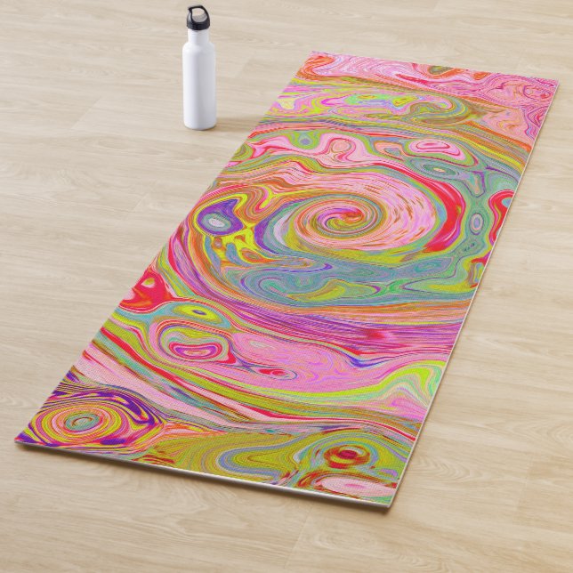 Tapete De Yoga Arte retrógrada, amarela e Abstrato magenta (In Situ)