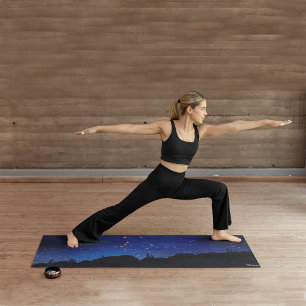 Tapete De Yoga Árvores da Noite Estrelada Libra Constelação Zodía
