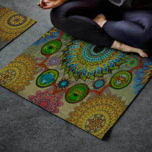 Tapete De Yoga As Garras de Brachyura - arte simbólica de mandala