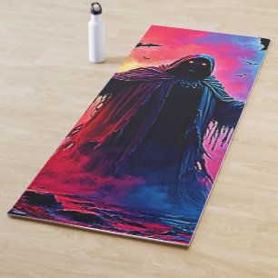 Tapete De Yoga Assombrando O Demônio Fechado Na Design Shadows