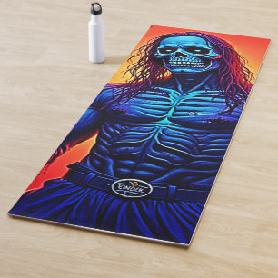 Tapete De Yoga Assombrando O Demônio Zombie Na Design Da Cidade