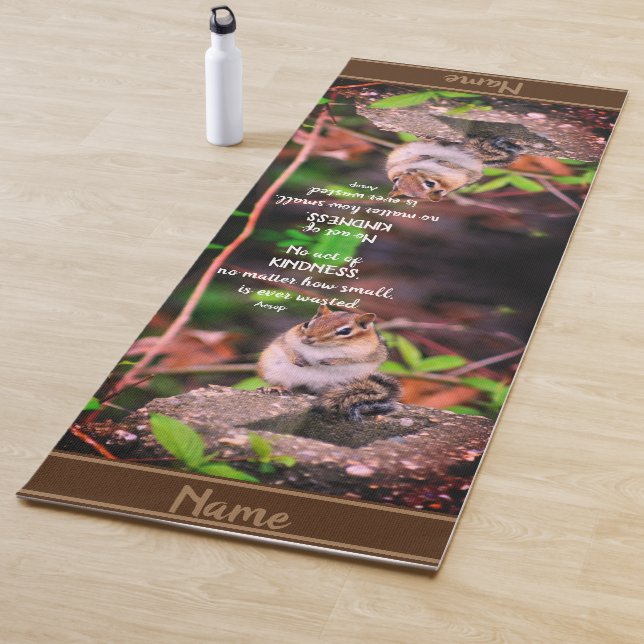 Tapete De Yoga Atos De Bondade Chipmunk De Cotação Inspiracional (In Situ)
