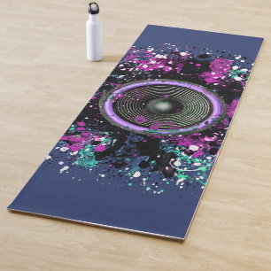 Tapete De Yoga Auto-falante de música e tinta espalhada