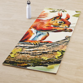 Tapete De Yoga Autumn Squirrel Art