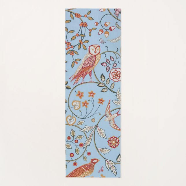Tapete De Yoga Aves e Flores, William Morris (Frente)