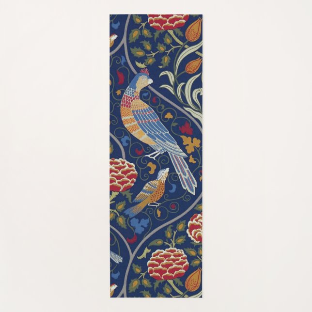 Tapete De Yoga Aves e Flores, William Morris (Frente)