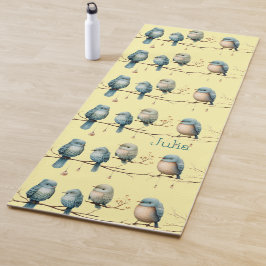 Tapete De Yoga Aves Whimsical em Ramificações de Elegância Eterno