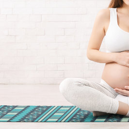 Tapete De Yoga aztec etnia azul