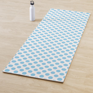 Tapete De Yoga Azul-bebê em Bolinhas brancas de tamanho grande