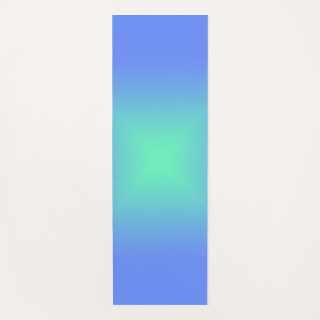 Tapete De Yoga Azul brilhante holográfico de diamante azul a verd (Frente)