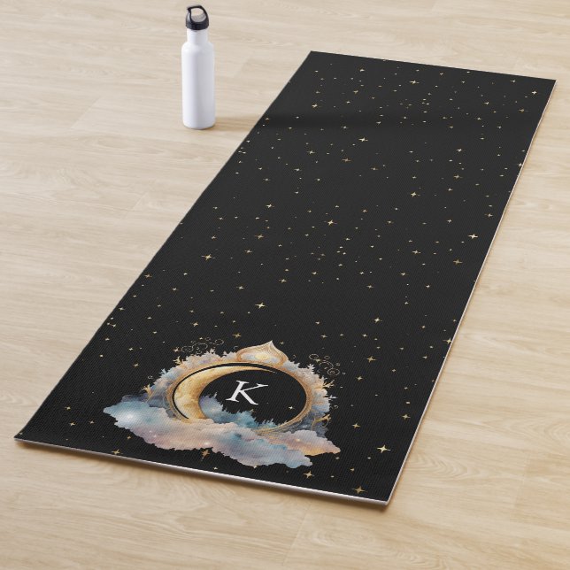 Tapete De Yoga Azul Celestial Místico Dourado (In Situ)