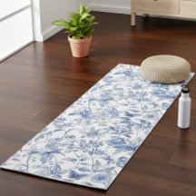 Azul Floral Toile Vintage Elegante