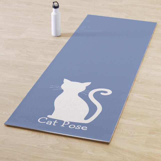 Tapete De Yoga Azul, Gato, Silhout Moderno (In Situ)