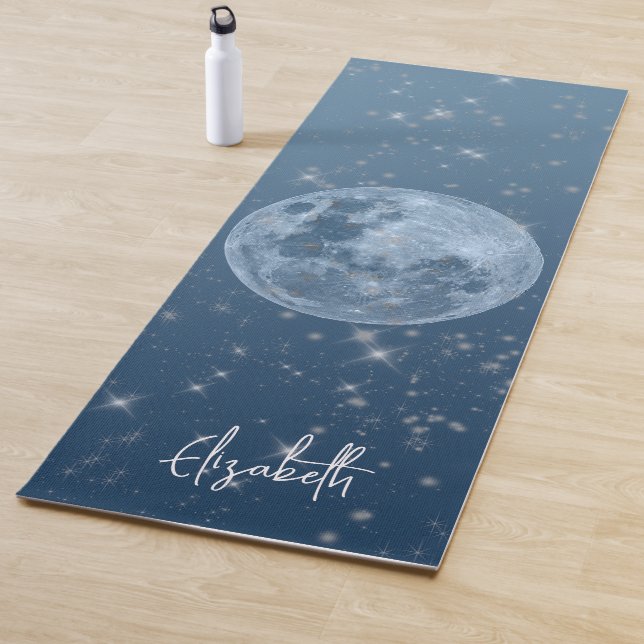 Tapete De Yoga Azul-Lua Completa Personalizado Celestial (In Situ)