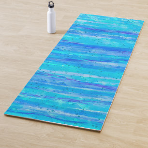 Tapete De Yoga Azul Personalizado, Roxo, Teal, Aqua Abstrato