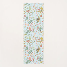 Tapete De Yoga Azul Shabby Birds & Branches