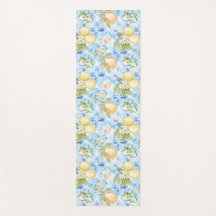 Azulejo Azul Mediterrâneo Limão Amarelo Aquarela