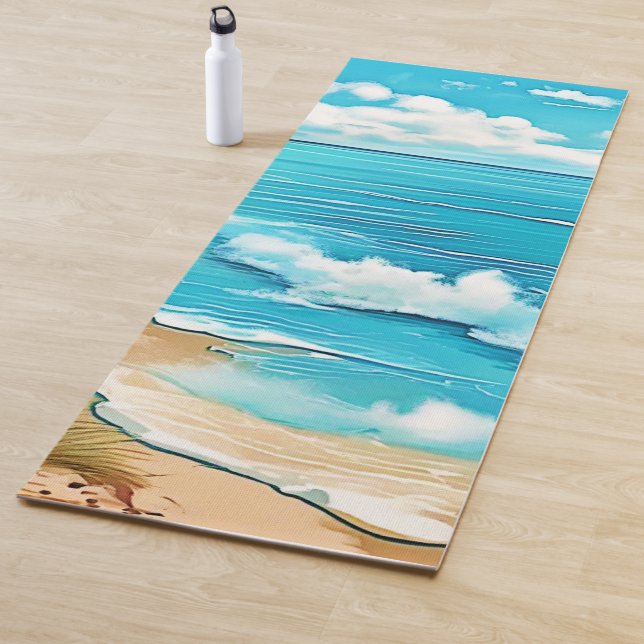 Tapete De Yoga Azure Beach Calm Design (In Situ)