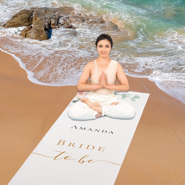 Tapete De Yoga Bachelorette de eucalipto floral rosa (Criador carregado)