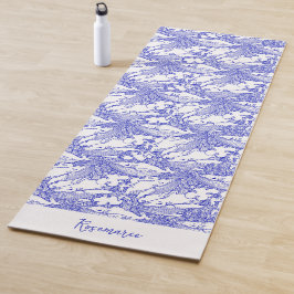 Tapete De Yoga Baleia-jubarte Azul E Branca Personalizada