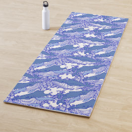 Tapete De Yoga Baleia-jubarte monocromática azul