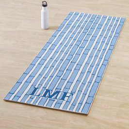 Tapete De Yoga Bambooey Faixa de Bambu em Azul Personalizado