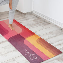 Tapete De Yoga Bandas de Abstrato inspiradas dos anos 70