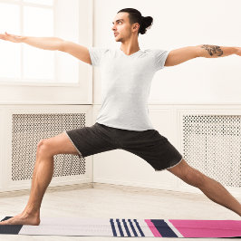 Tapete De Yoga Bandas de Pastel Rosa