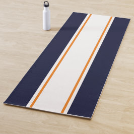 Tapete De Yoga Bandas Marinho Esportivas Azuis, Laranja Branco
