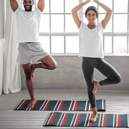 Tapete De Yoga Bandas Vermelhas Retroativas