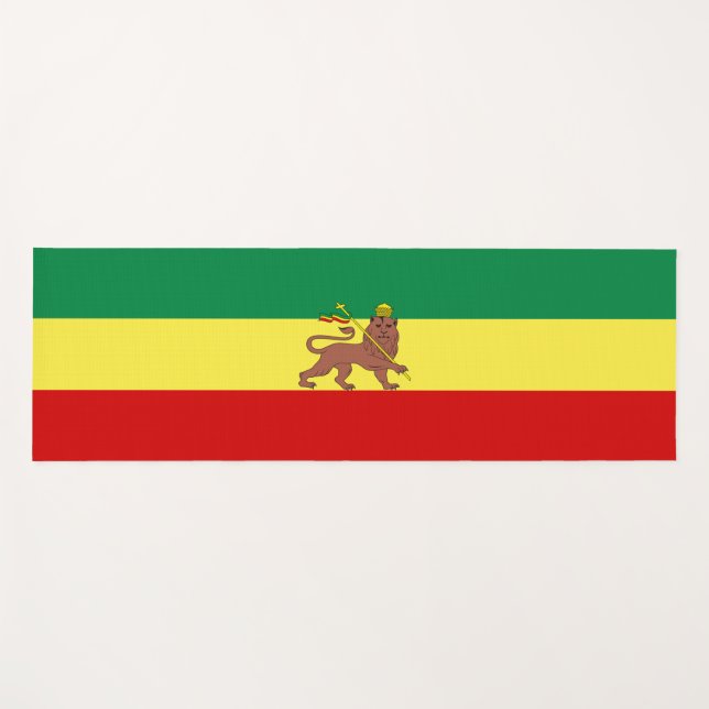 Tapete De Yoga Bandeira Rastafariana (Rastafarianismo) (rasta) (Frente (Horizontal))