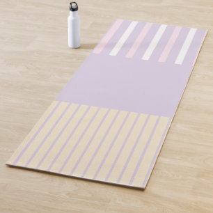 Tapete De Yoga Banhas de Pop de Cor - Rosa Pastel, Amarelo e Púrp