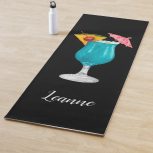 Tapete De Yoga Bebida Tropical Colorida Personalizada