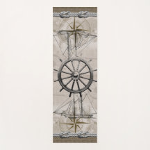 Beige Vintage e Gráfico Náutico Castanho