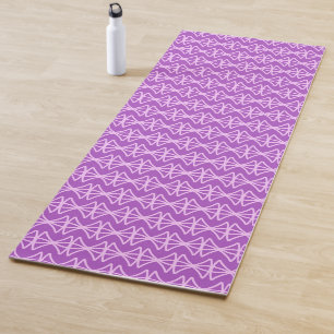 Tapete De Yoga Bela Flor da Vida em Tons Violeta