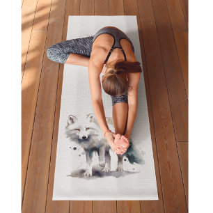 Tapete De Yoga Beleza Árctica: Costume da Fox de inverno