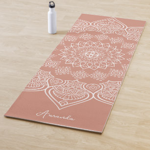 Tapete De Yoga Belo Coral Ligeiro Mandala Personalizado Ioga Mat