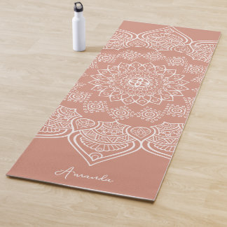 Tapete De Yoga Belo Coral Ligeiro Mandala Personalizado Ioga Mat