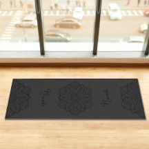 Belo Mandala Cinza Escuro Com Nome Personalizado