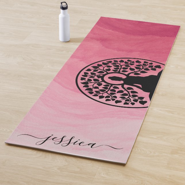 Tapete De Yoga Belo nome personalizado da árvore budista do Ombre (In Situ)