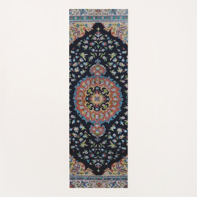 Tapete De Yoga Belo Red Antiquado Kilim Rug Azul (Frente)