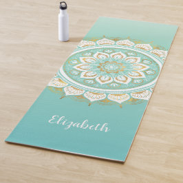 Tapete De Yoga Belo Teal Mandala Padrão Yoga Mat