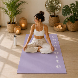 Tapete De Yoga Bem-estar minimalista personalizado Lavanda empoei