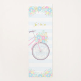 Tapete De Yoga Bicicleta de Bicicleta de Monograma Folha com Cort