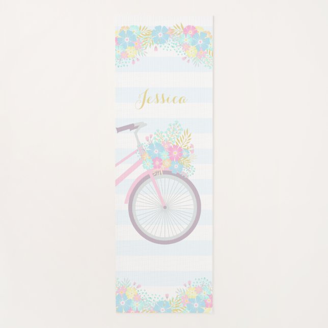 Tapete De Yoga Bicicleta de Bicicleta de Monograma Folha com Cort (Frente)