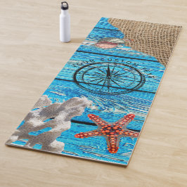 Tapete De Yoga Bico-estrelado de madeira azul-russo