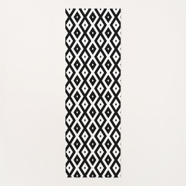 Tapete De Yoga Black and white diamond pattern (Frente)