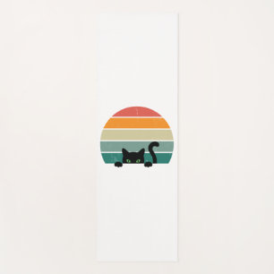 Tapete De Yoga Black Cat Peeking Sunset Vintage 3