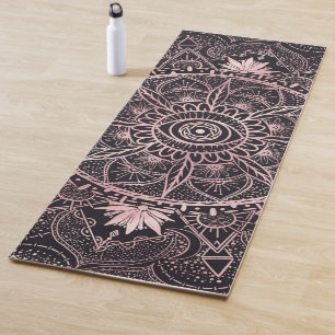 Tapete De Yoga Black Pink Eye Mandala